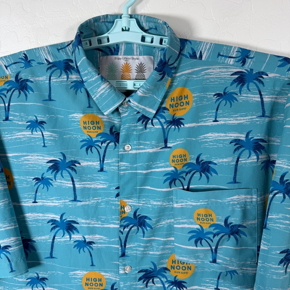 Tropical Bros High Noon Shirt Mens 3XL Blue Button Up Hawaiian Beach Island Prep